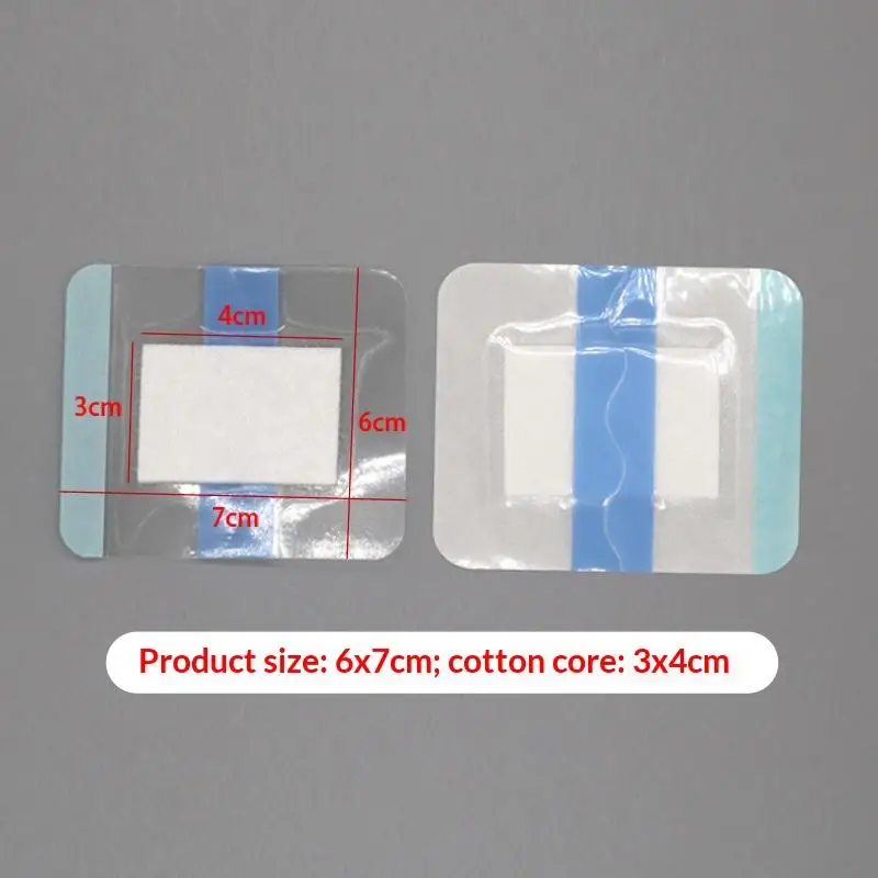 (HB05)50Pcs Wound Bandage Waterproof Dressing Patches No Residue With Transparent Fixation Film