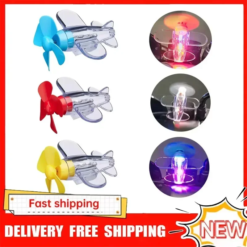 Motorcycle & Car Electric LED Colorful Lights Rotatable Airplane Wind-Powered Airplane Decor Car Motorcycle Bikes Bicycle Decor