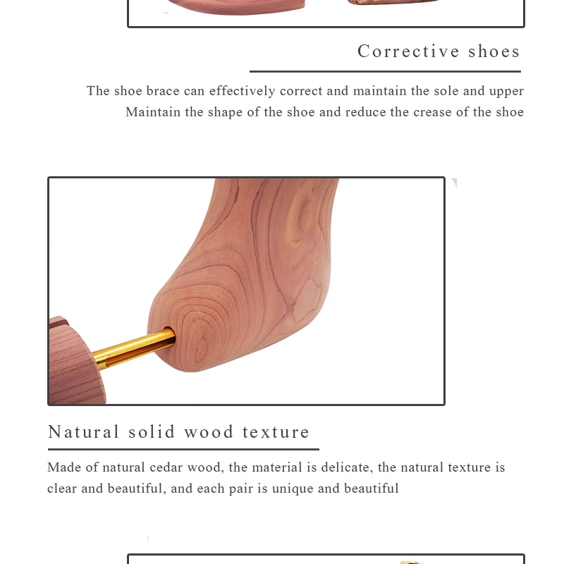 Men's and Women's Single Tube Adjustable Red Cedar Boot Stretcher Wood Shoe Tree