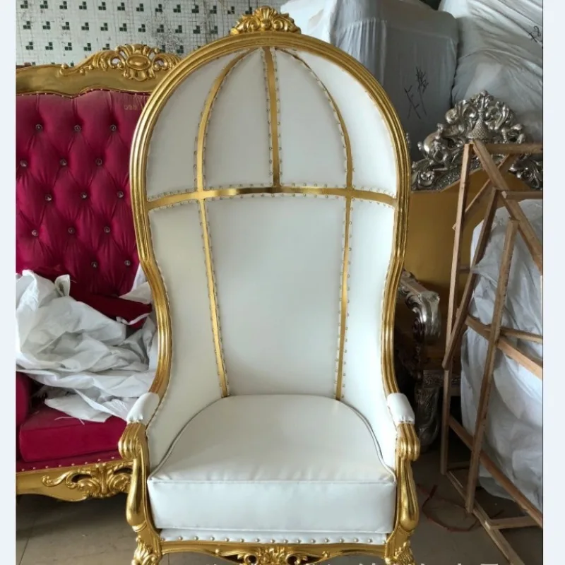 Factory direct sales neoclassical high back chair, birdcage chair, hotel decorative chair single sofa studio princess chair