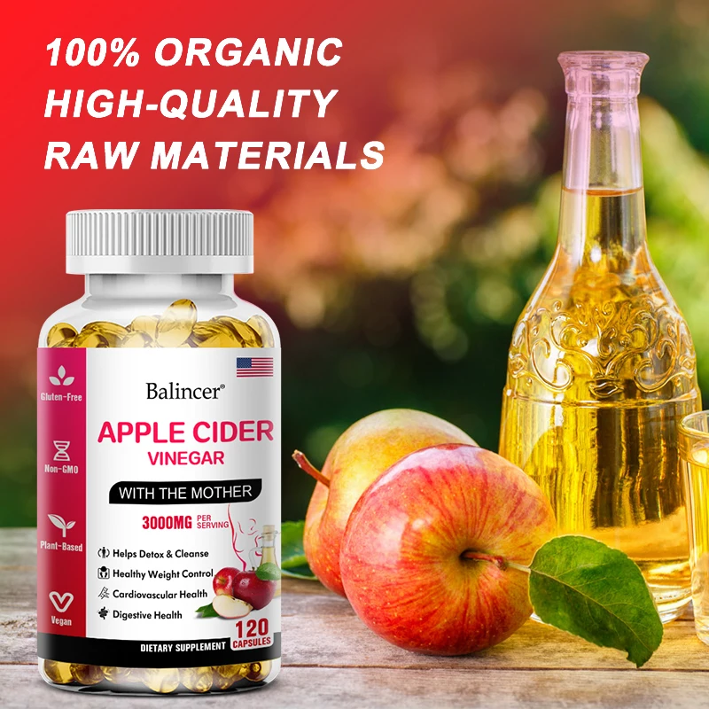 Balincer Apple Cider Vinegar Capsules Fat Burning Appetite Suppressant Healthy Weight Loss, Cleanse, Vitamin Supplement