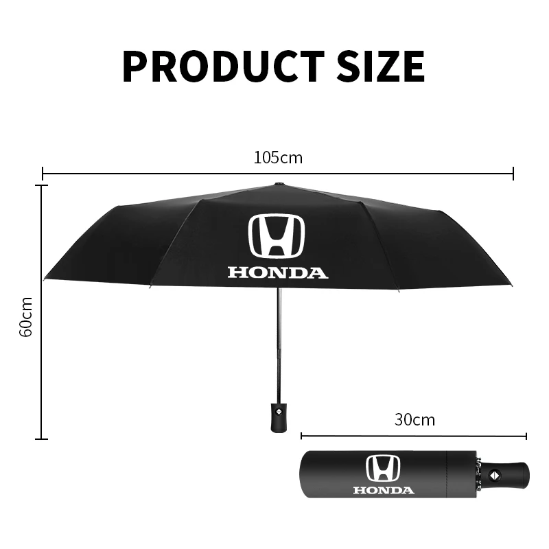 Car Fully Automatic Folding Windproof Umbrella With Logo Umbrella Parasol For Honda Civic Accord Jazz Stream CRV HRV URV Vezel