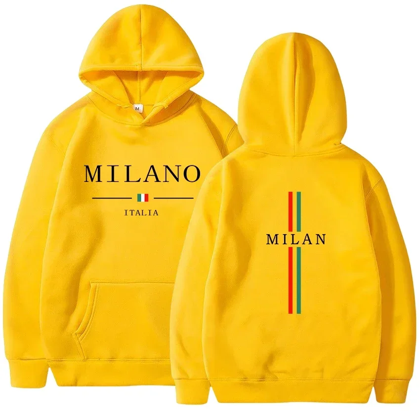 Men's hooded sweatshirt, Milan-printed sweatshirt, casual, running, high-quality men's clothing Tops Y2k 2025