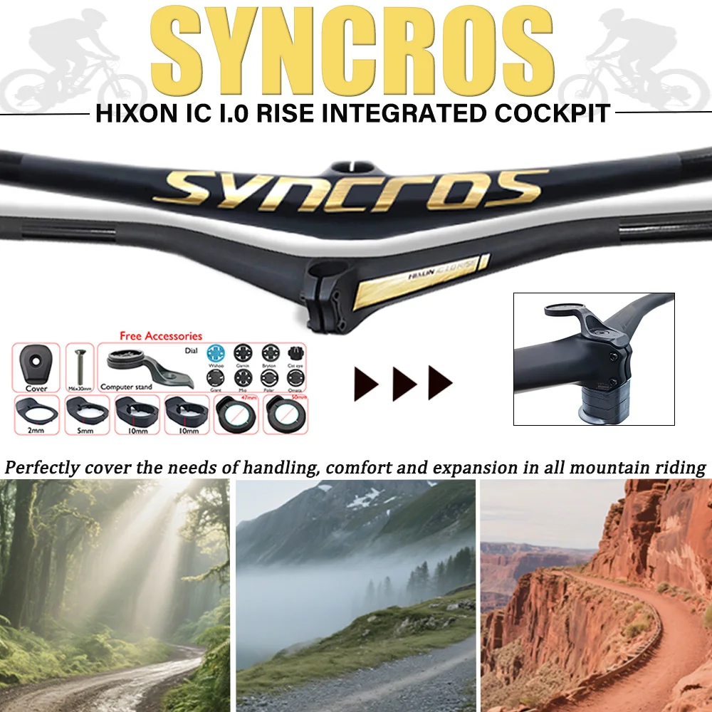 

Carbon Fiber Mountain Bike Handlebar Syncros Hixon IC 1.0 RISE 780mm,8°/17°/25°Angle optional,for AM Enduro Bikes,MTB/XC T-bar