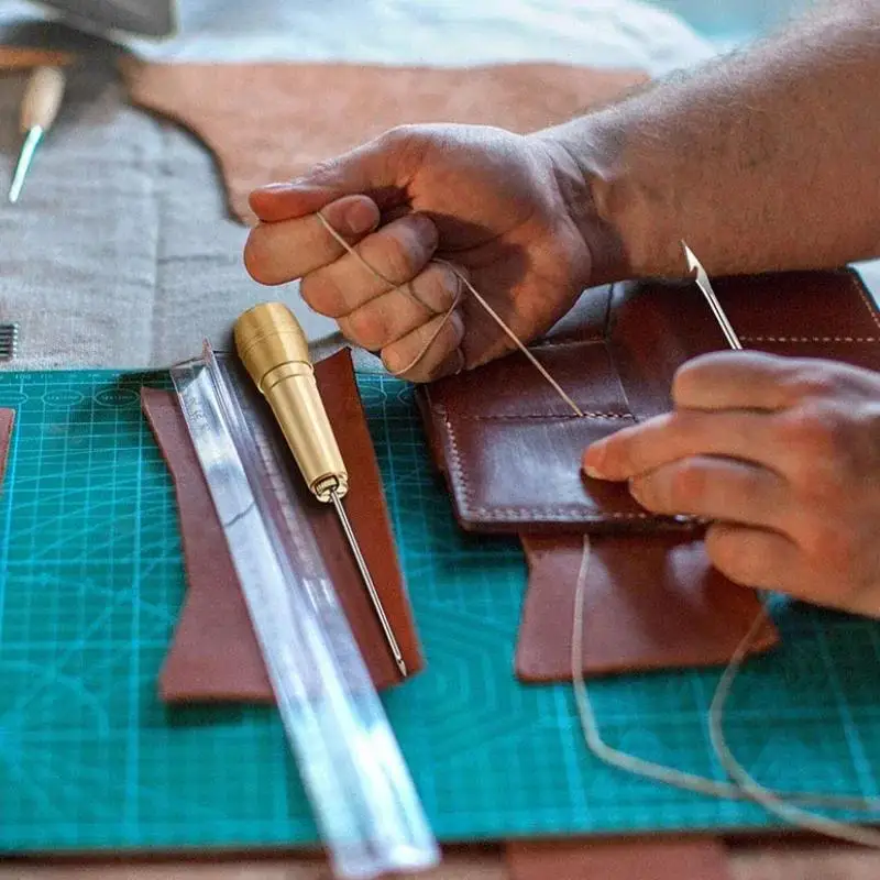 1 Set Handmade Cone Needle Canvas Leather Tent Shoes Sewing Awl Taper Repairing Tool Sets Hand Stitching Leathercraft Needle Kit