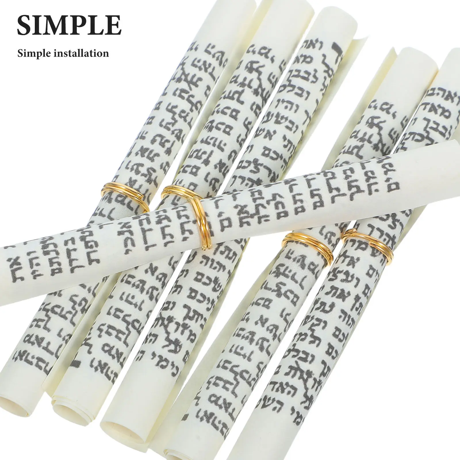 Mezuzah Door Blessing Scrolls 16 Piece Hebrew Home Decor for Jewish Religious and Spiritual Use