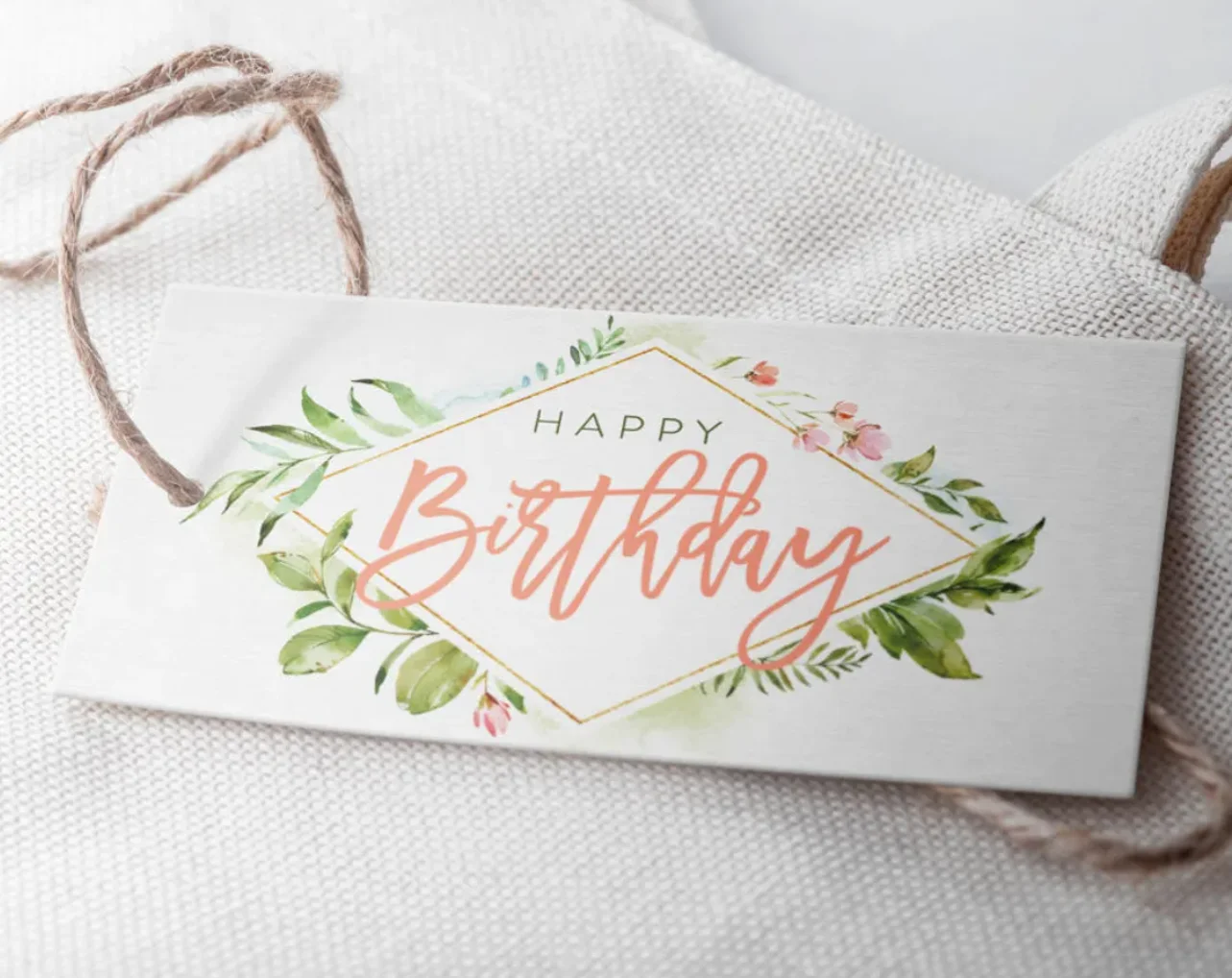 50pcs Happy Birthday Tag - Floral Birthday Tag- INSTANT DOWNLOAD