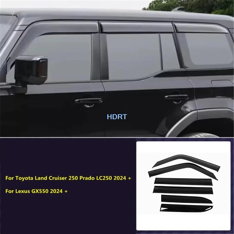 Car Window Deflector Visor For Toyota Land Cruiser 250 Prado LC250/Lexus GX550 2024 + Vent Sun Shade Rain Shelter Weather Shield