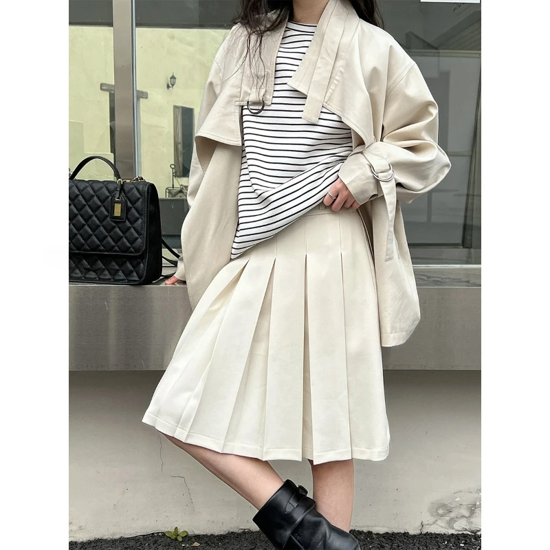 British Style Stand-up Collar Trench Coat Women Spring New Loose Short D-button Open Coat Temperament Fashionable Individuality