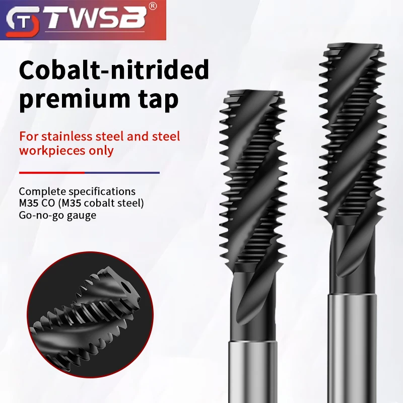 M35 Cobalt-Containing Nitrided Machine Tap, Straight Flute Tap, Spiral Tap, Special Drill for Stainless Steel