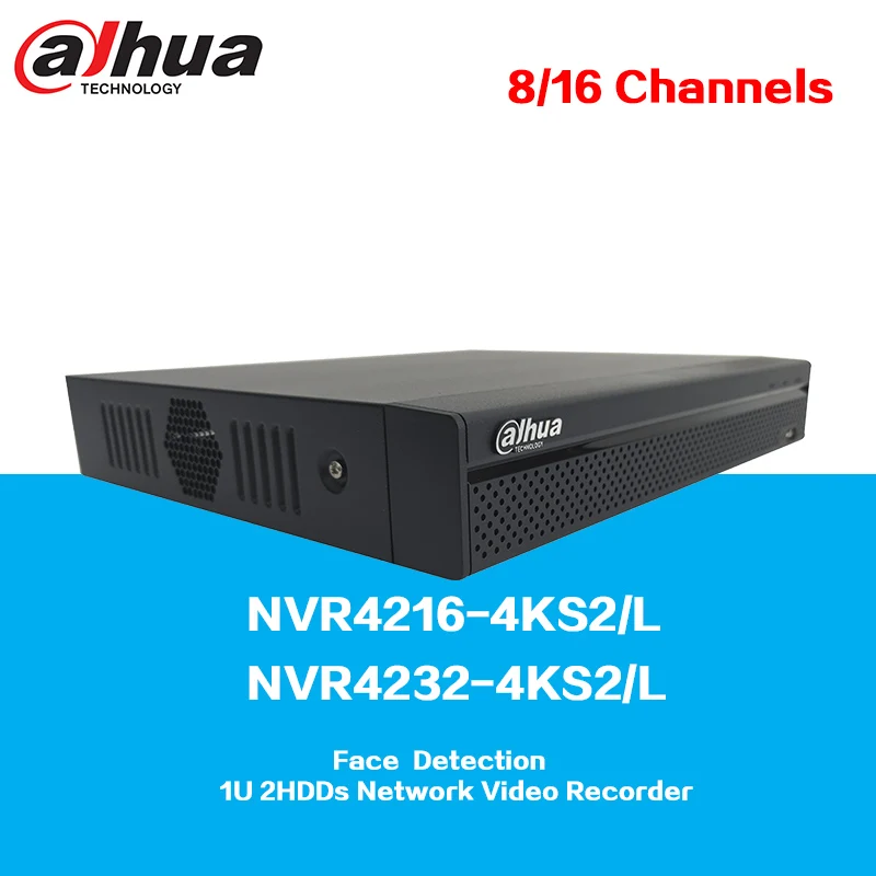 Dahua NVR4216-4KS2/L & NVR4232-4KS2/L 1U 2HDDs Network Video Recorder, Support Face Detection, IVS, Max Resolution of HDMI is 4K