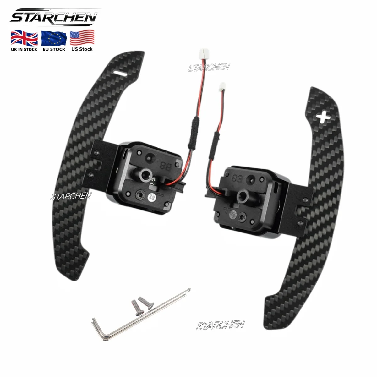 US/UK/EU IN STOCK Real Carbon Fiber Magnetic Steering Wheel Paddle Shifter for Audi B8 Series A1 A3 A5 RS3 RS4 RS5 RS6 RS7 RSQ3 S3 S4 S5 A4L A6L Q3 Q5 (3K Twill Knitting Pattern)