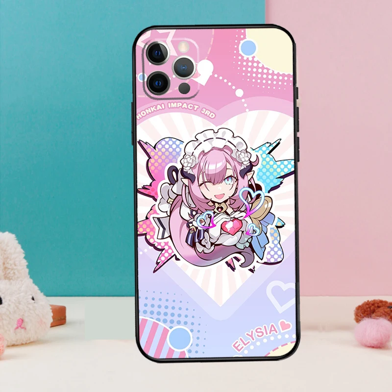 Elysia Honkai impact Phone Case For iPhone 11 12 13 14 15 16 Pro Max X XR XS Plus Silicone Bumper Back Cover