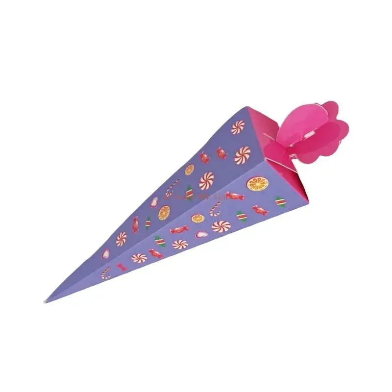 96GC 50pcs Cajas regalo cono para fiesta Favor Craft Paper Raper Contenedores para fiestas cumpleaños Cajas