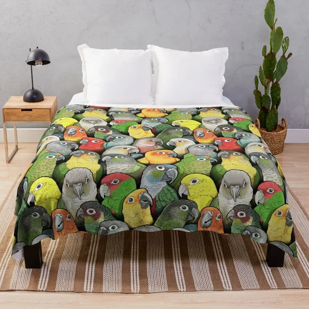 Colour of Conures Throw Blanket for sofa Fluffy Shaggy Winter beds Blankets