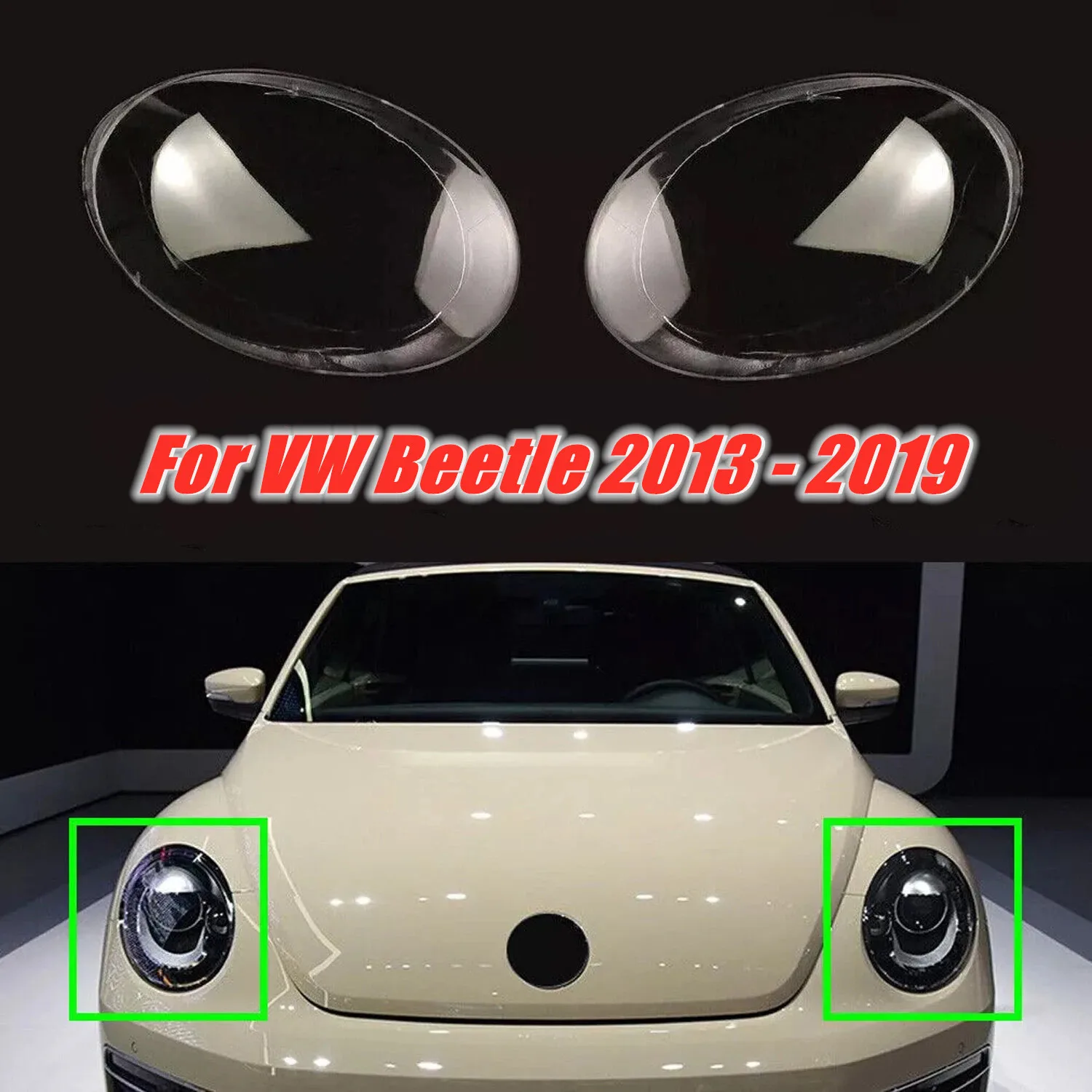 

Car Front Headlight Lens Cover For Volkswagen VW Beetle 2013 - 2019 Headlamp Lamp Cover Shell Car Headlight Cover Lampshade Lens