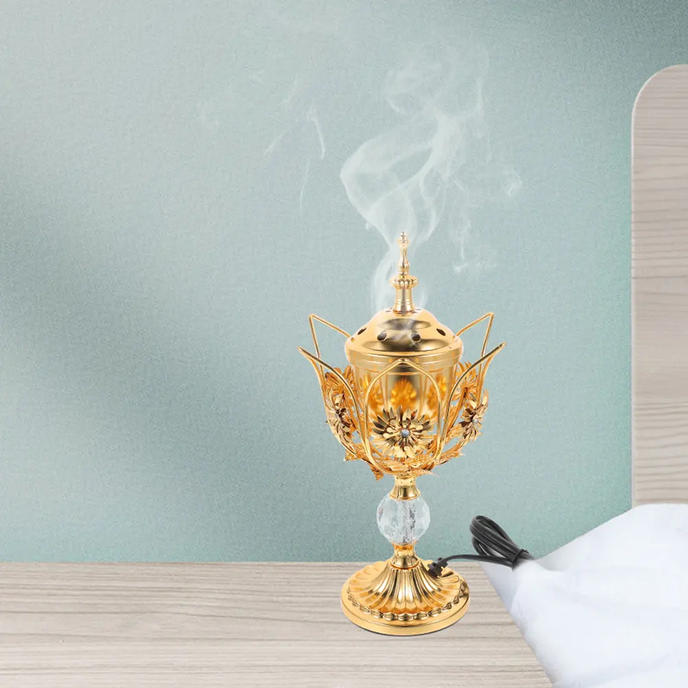 

Electric Incense Burner Metal Censer Home Decorative Stove Smooth Living Room Bedroom Study Sauna Yoga