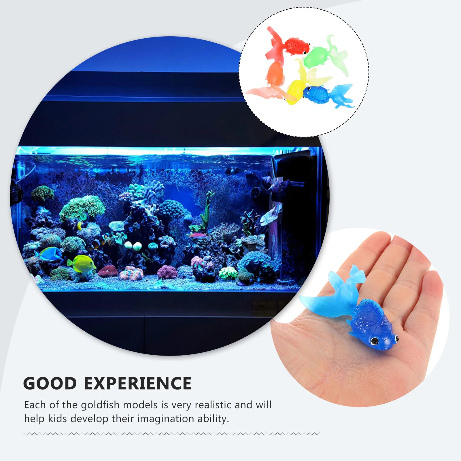 20 piezas de peces dorados flotantes para decoración de gambas de acuario, decoraciones falsas para niños tropicales