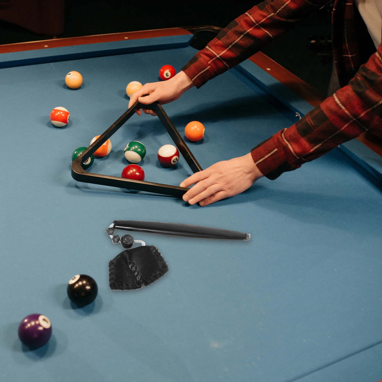 

Chocolate Powder Set Snooker Pool Cue Chalk Billiard Accessory Plastic Holder Chic Durable Design Fashionable Pendant