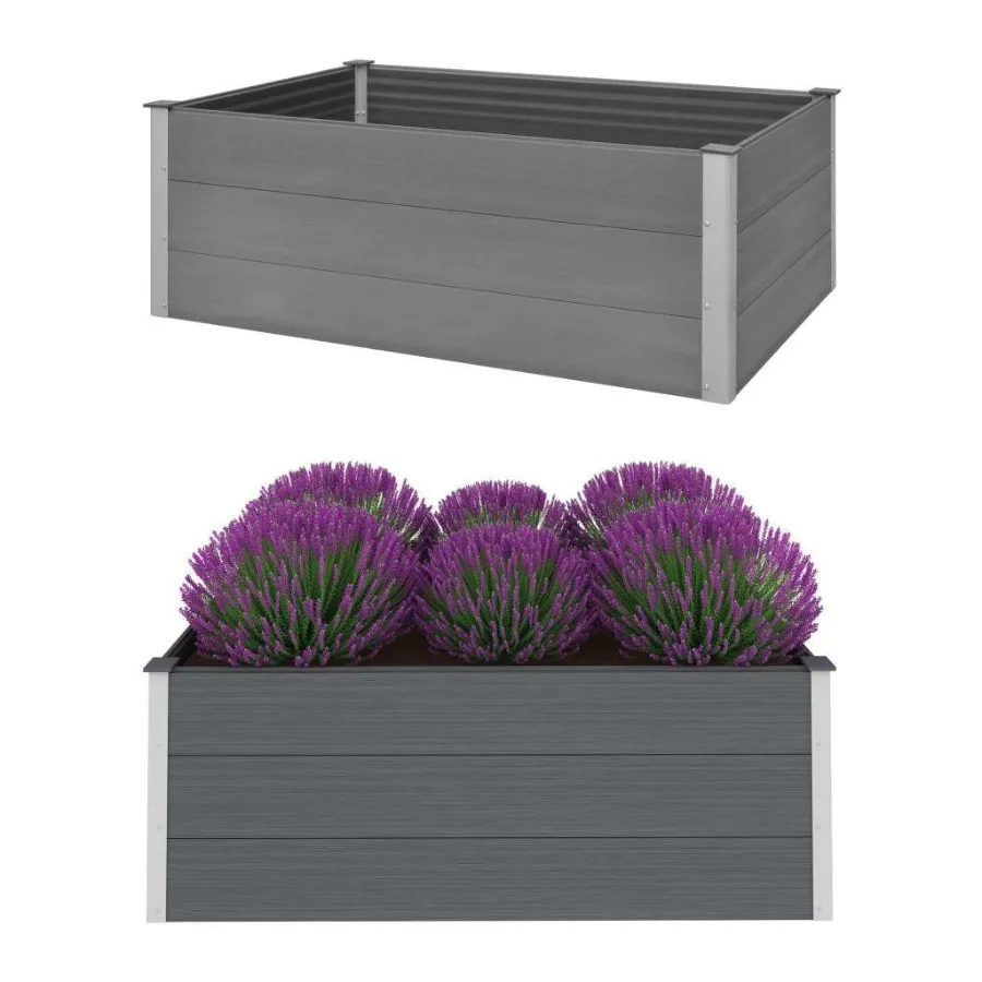 

Garden Raised Bed WPC 59.1x39.4x21.3 Gray