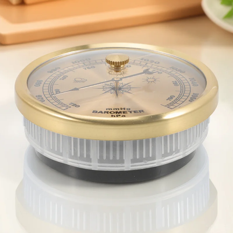 가정용 아네로이드 기압계 고정밀 벽걸이 형 실내 금속 다이얼 유형 기압계 도구 다기능 실내 온도계