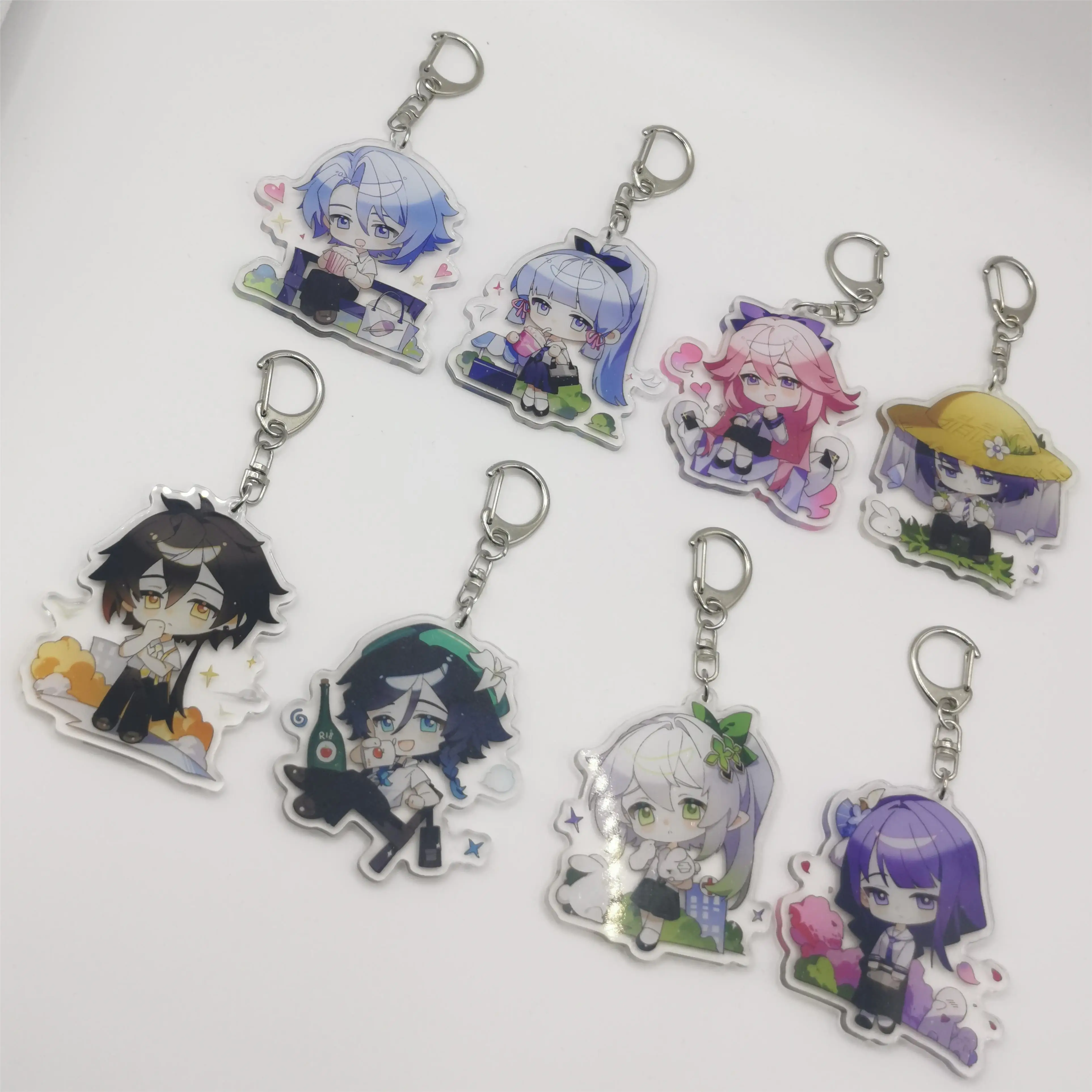 1Pcs Anime Game Genshin Impact Raidenshogun Yae Miko Men's Car Key Chain  Women's Bag Pendant Decoration  Acrylic Keyrings Gifts