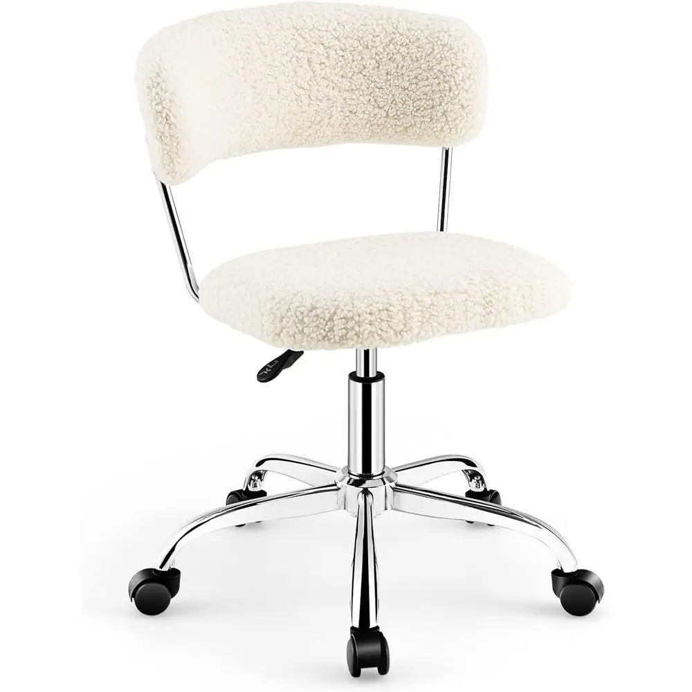 

Home Oice Chair, aux ur Low Back Swivel Leisure Chair w/Height Adjustable Padded Seat, Rolling ArmlVanity Chair w/Galvanized Ste