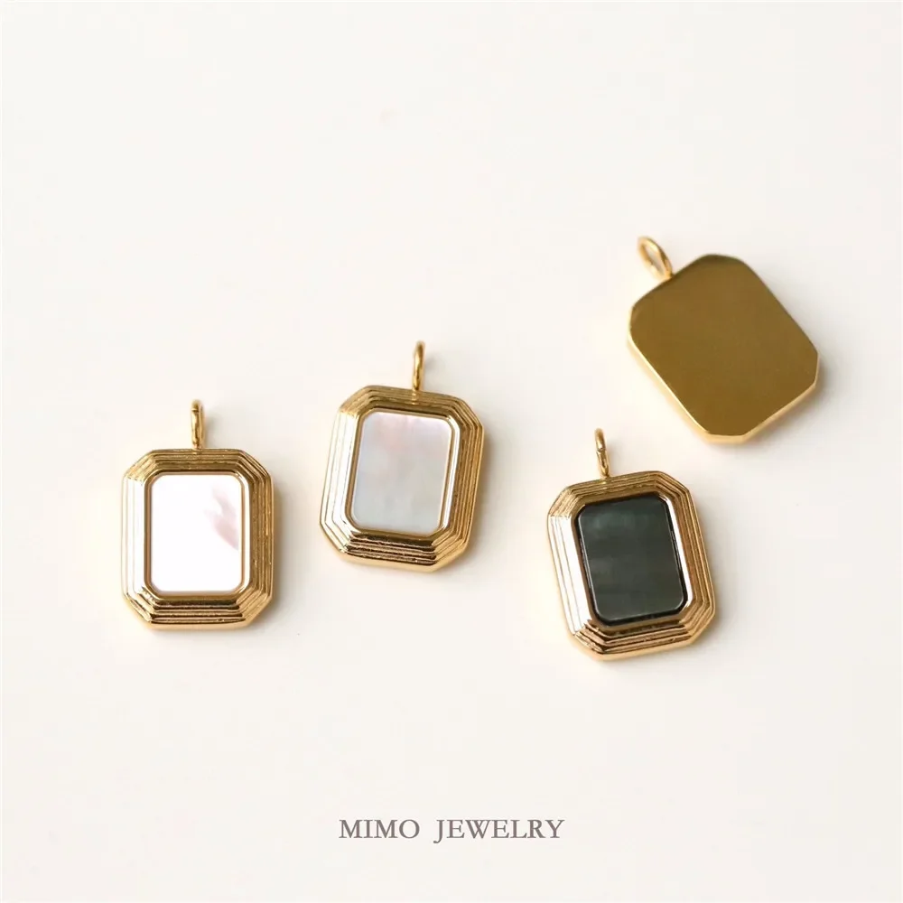 Color preservation titanium steel gold plated rectangular frito pendant cold air quality clavicle chain DIY accessories