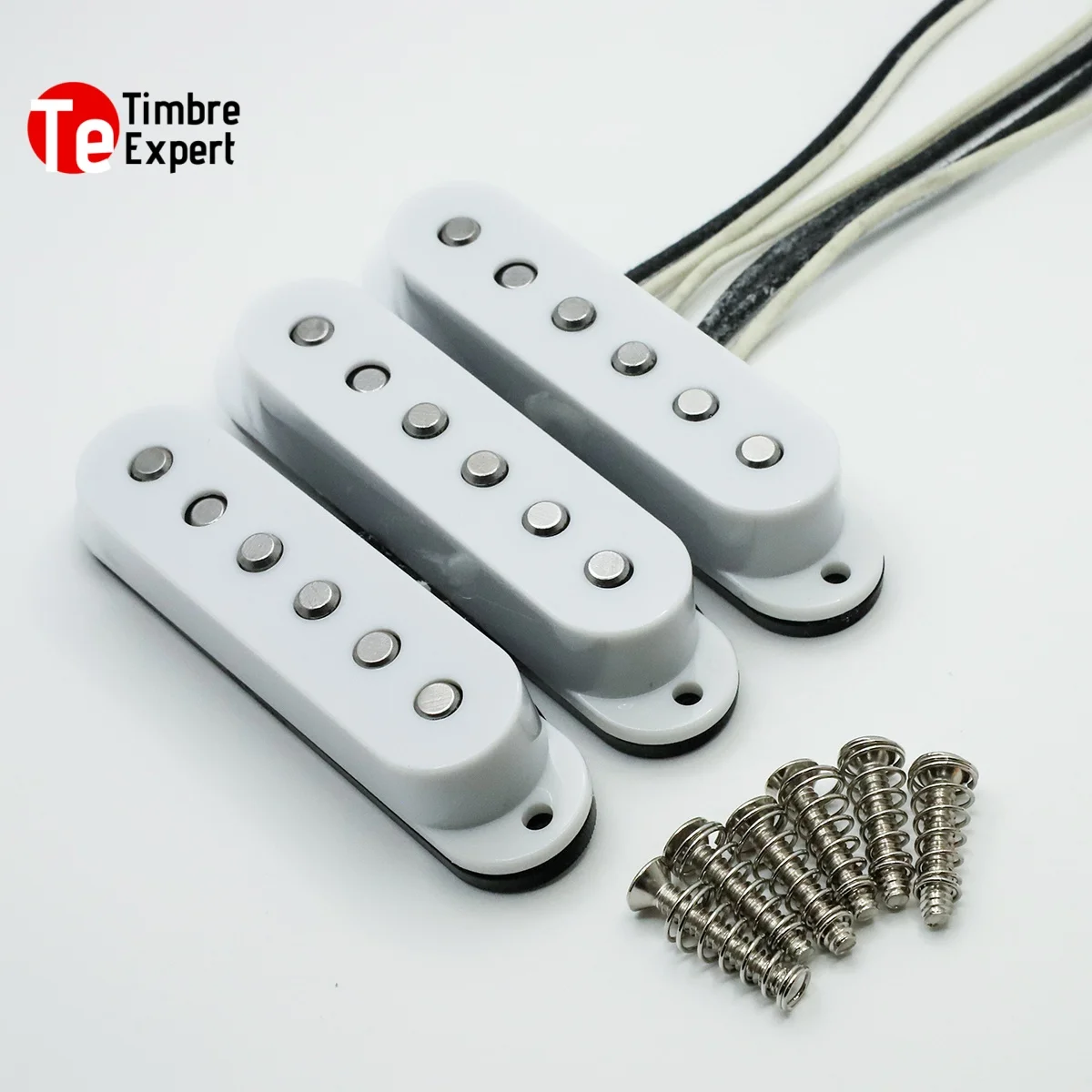 54s Style Alnico 5 Single Coil  Pickups SSS Set for ST style electric guitar, Black Fiber Bobbin, Push Back Cotton Thread, N/M/B