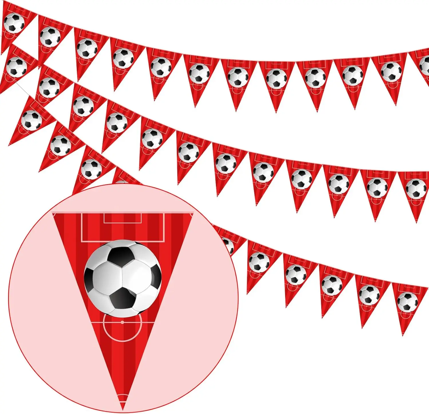 Football Birthday Decor Triangle Flag Bunting Banner Soccer Birthday Party Decorations for Boys 5/6/7/8/9/10/11th Birthday