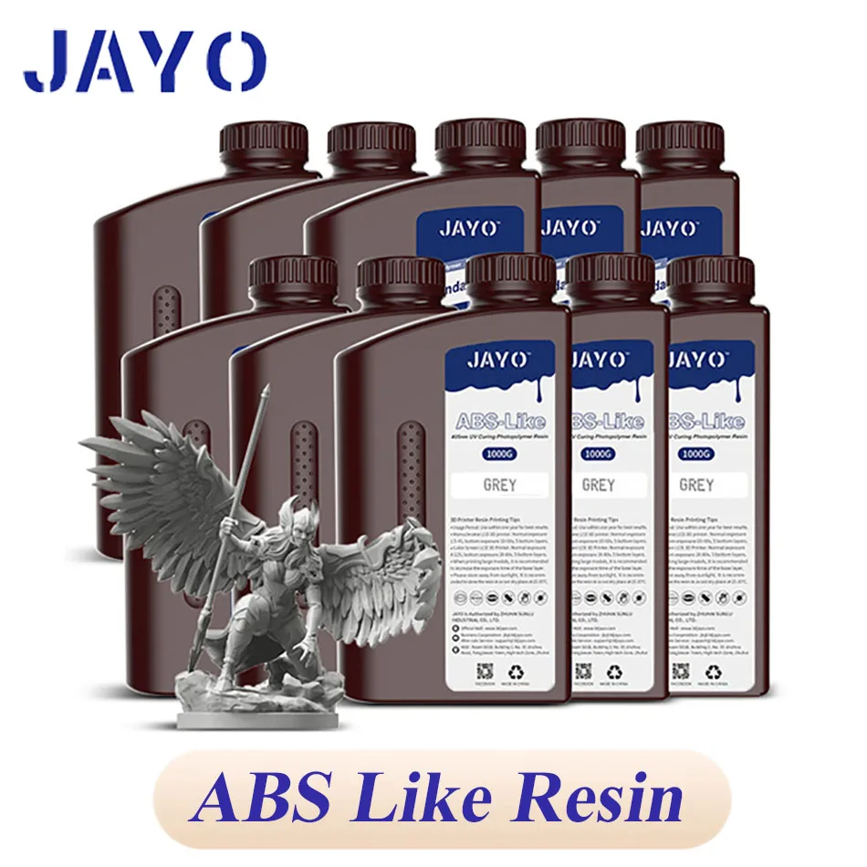 

JAYO ABS Like Resin 10pcs/set 3D Printer Resin 405nm Curing Photopolymer Rapid 3D Resin for 2K 4K 6K 8K LCD/DLP/SLA 3D Printer