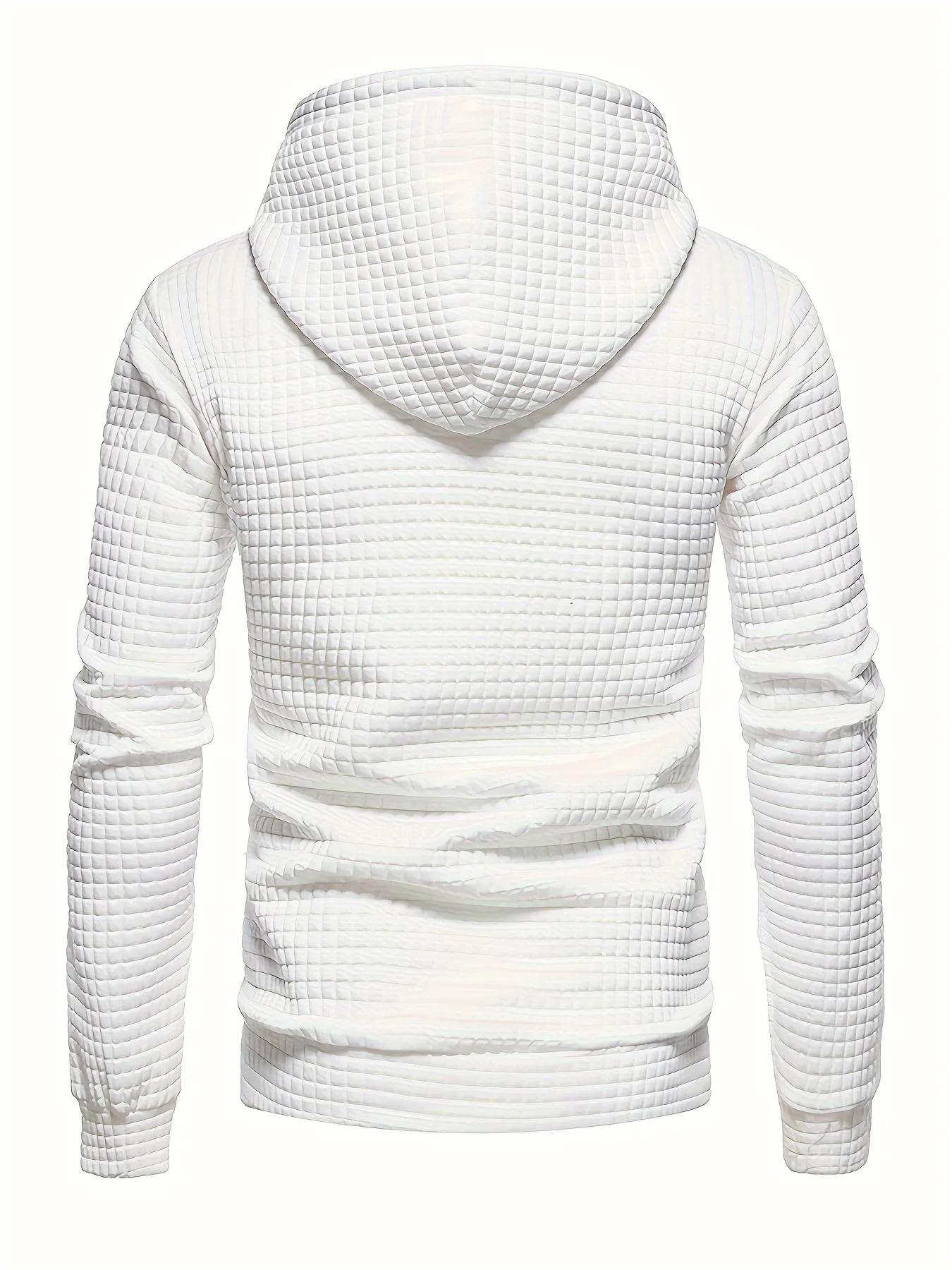 Autumn and Winter New Men's Hoodie with Pocket Pullover, Waffle Fabric Sports and Leisure Outdoor Top Coat