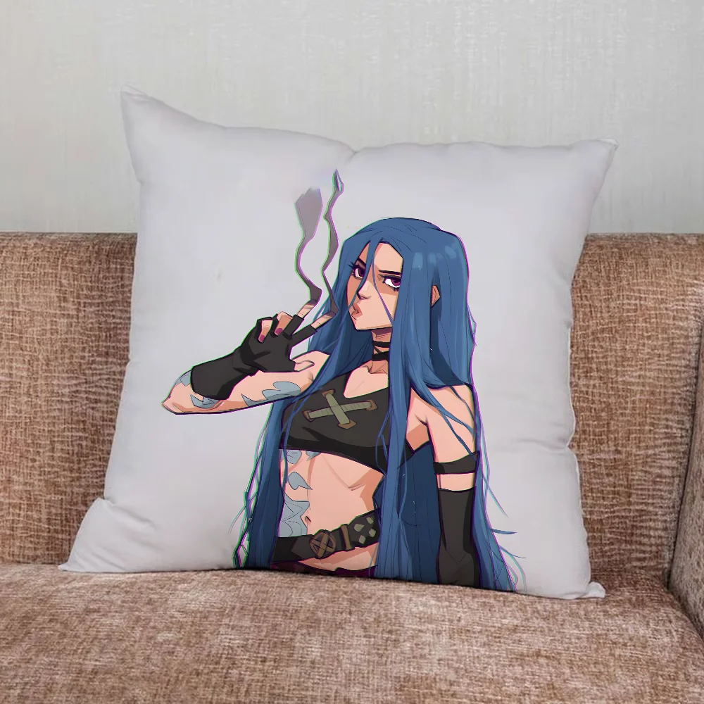 Arcane JINX Anime Pillow Case For Home Bedroom Car Office Decoration Living Room Sofa Cushion Cover Suitable