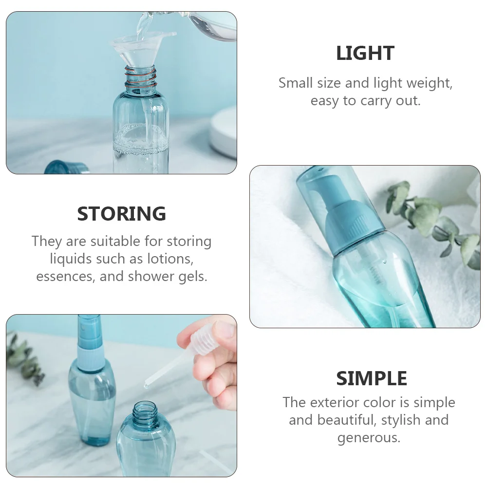 1Set Tragbare Reiseflaschen Set Neun Größen Langlebige, nachfüllbare Dosierlotion-Aufbewahrungsflaschen