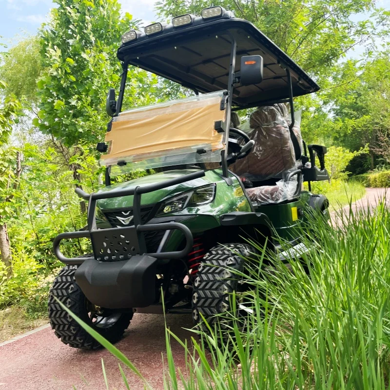 2026 Best-Selling Electric Vehicle Custom Hunting Golf Cart Comfortable Off-Road Vehicle Roof LED Light Strips Bumper Foot Pedal