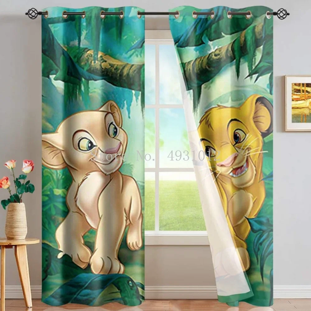 Simba Lion King 3D Blackout Curtains Bedroom Living Room Kitchen Decorations for Children Birthday Gift Disney Home Textiles