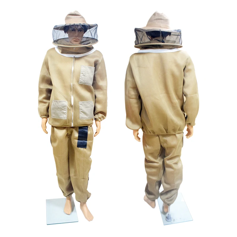 Separate Type Round Hat Ventilated Veil Beekeeper 3D Air Cotton Fabric Beekeeping Ventilated Suit and Zipped Accordion