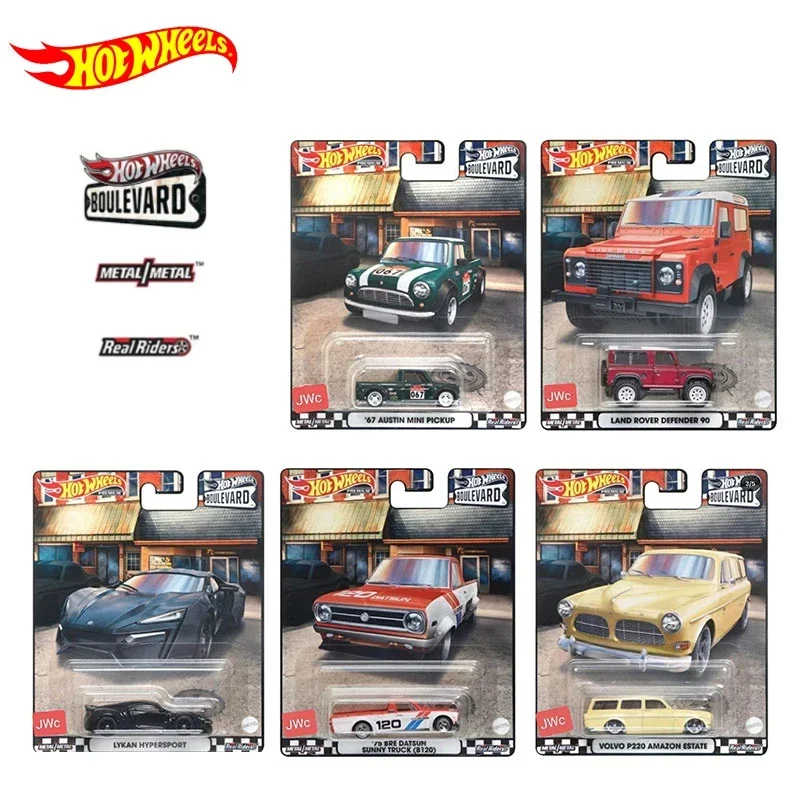 Originele Hot Wheels Premium Auto Boulevard Diecast 1:64 Voiture Land Rover Defender Austin Mini Pickup Kid Jongens Speelgoed voor Kinderen