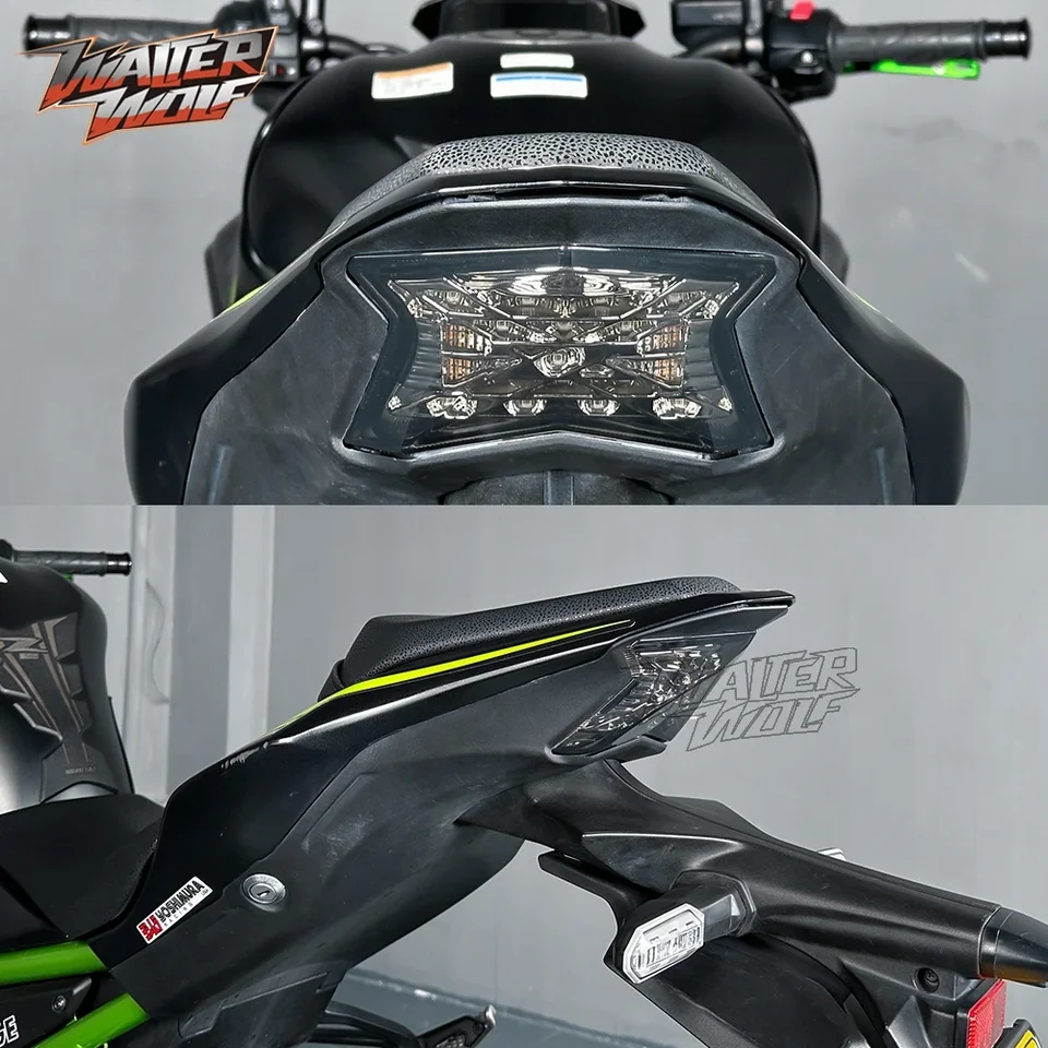 Feu Arrière Moto Intégré Clignotants Pour Kawasaki Ninja 650 Z650 Z900 2017-2019 - Noir