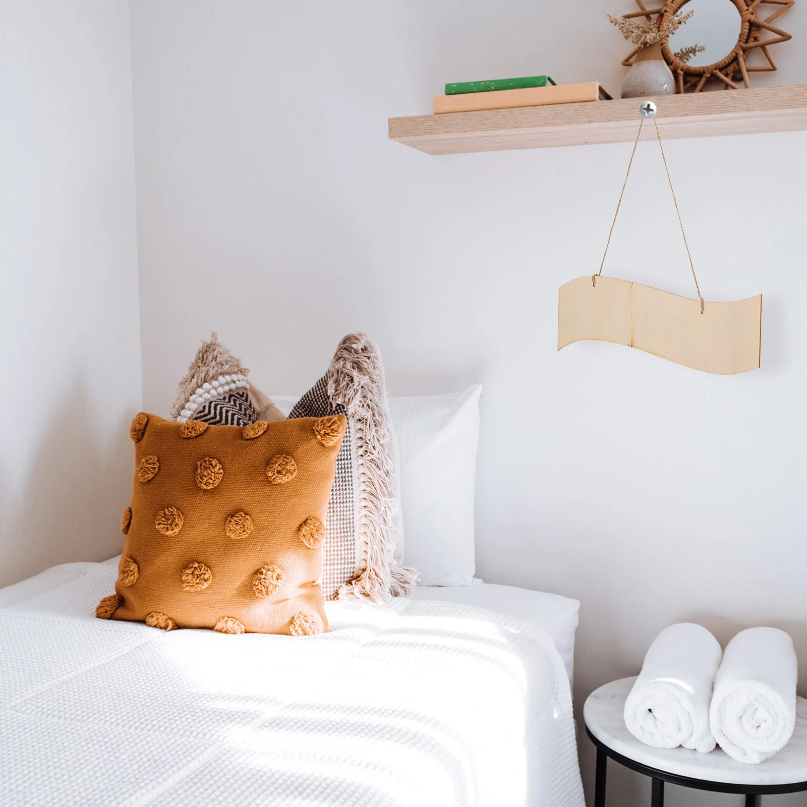 

3 pcs Hanging Wooden Plaque Unfinished Wood Slices Blank Diy Craft For Wedding Party Decoration Wood Cutout Sign