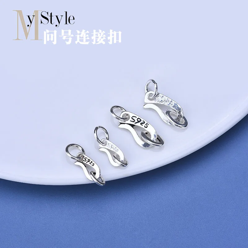 S925 Sterling Silver Question Mark Buckle Connection Buckle Closing Buckle Necklace Bracelet Clasp Handmade Jewelry DIY