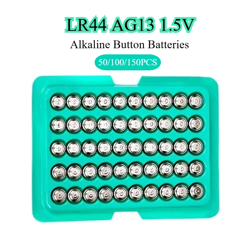 

50/100/150PCS LR44 AG13 1.5V Alkaline Button Batteries 357 357A A76 GPA76 High quality Original Cell Coin Battery for Watch