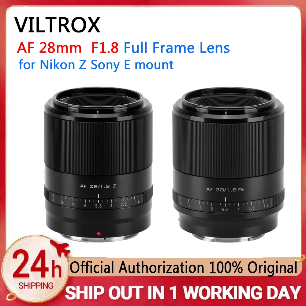 Viltrox AF 28mm F1.8 Full Frame Autofocus Camera Lens for Nikon Z / Sony E-mount Wide Angle SMT Prime Lens