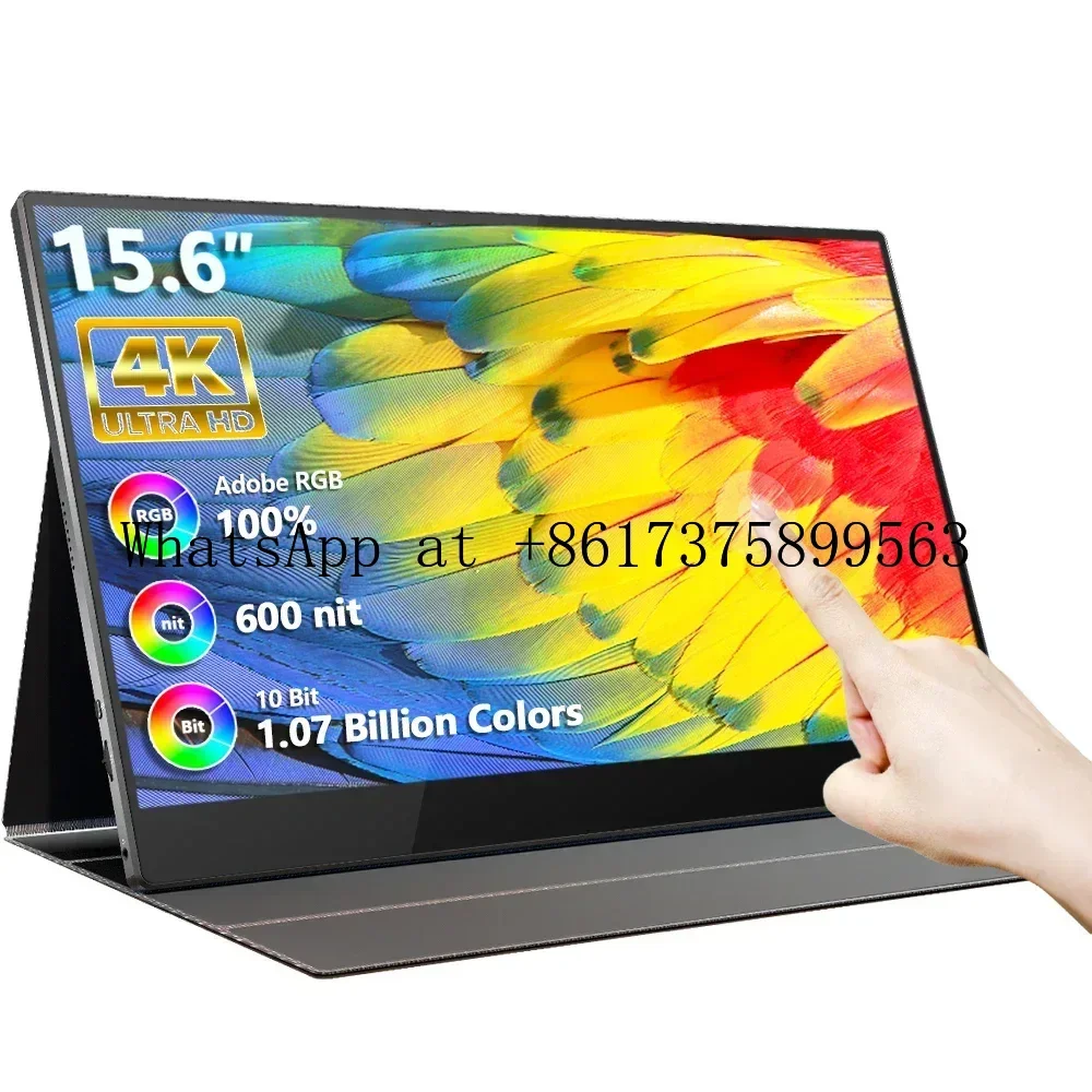 600 Brightness 100 Percent Color Gamut 15.6 Inch UHD 4K Portable Type-C Stand Case Touch Screen Laptop Lab Furniture