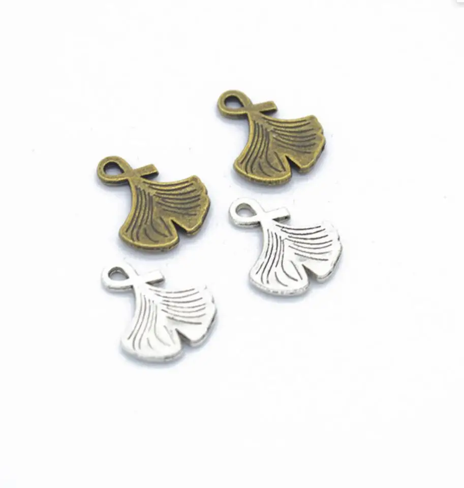 100pcs 15x13mm Charms Leaves Charms For Jewelry Making DIY Jewelry Findings  Silver Color Alloy Charms Pendant F0382