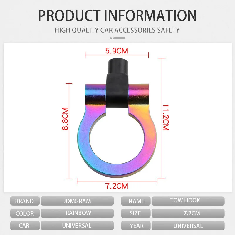 Алюминиевый Автомобильный Буксировочный крючок для японской модели, Универсальный JDM Racing, передний буксировочный крючок, комплект колец для кругового прицепа, аксессуары для автомобильной безопасности