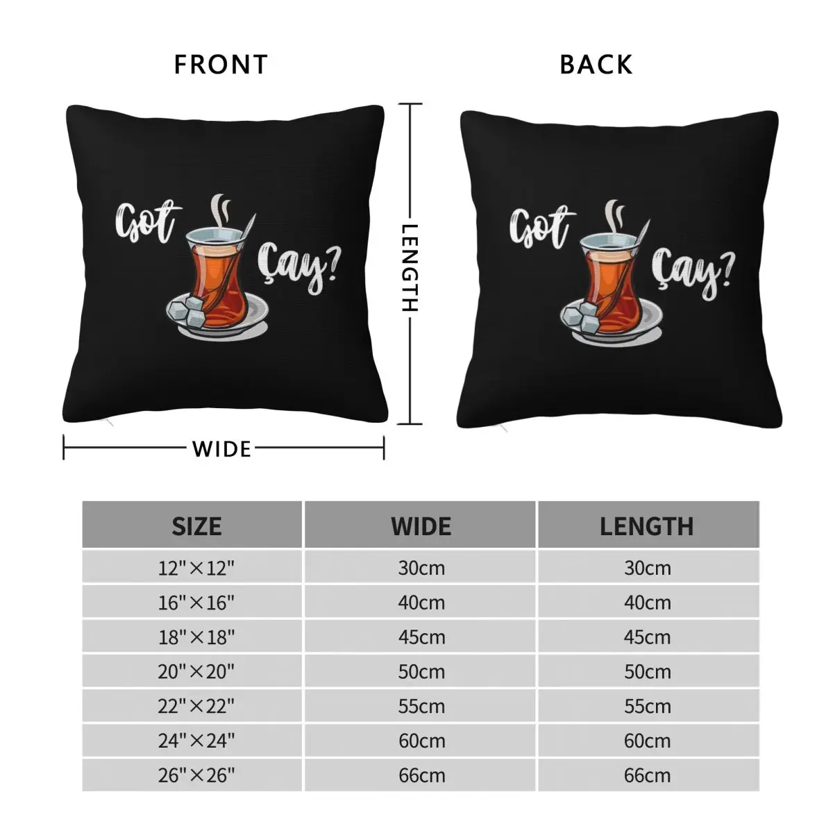 Got ﾇay Turkish Tea Square Pillowcase Polyester Linen Velvet Creative Zip Decor Pillow Case Home Cushion Cover