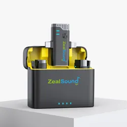 Zealsound Wireless Lavalier Microphone for iPhone iPad Android with Charging Case Lapel Mic for Vlog Interview Live Streaming