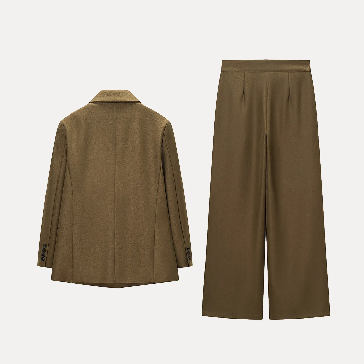 엘리 원버튼 수트 세트 2025 겨울 신상 여성 패션 개성 심플 매치 하이웨이스트 롱 팬츠 출퇴근룩