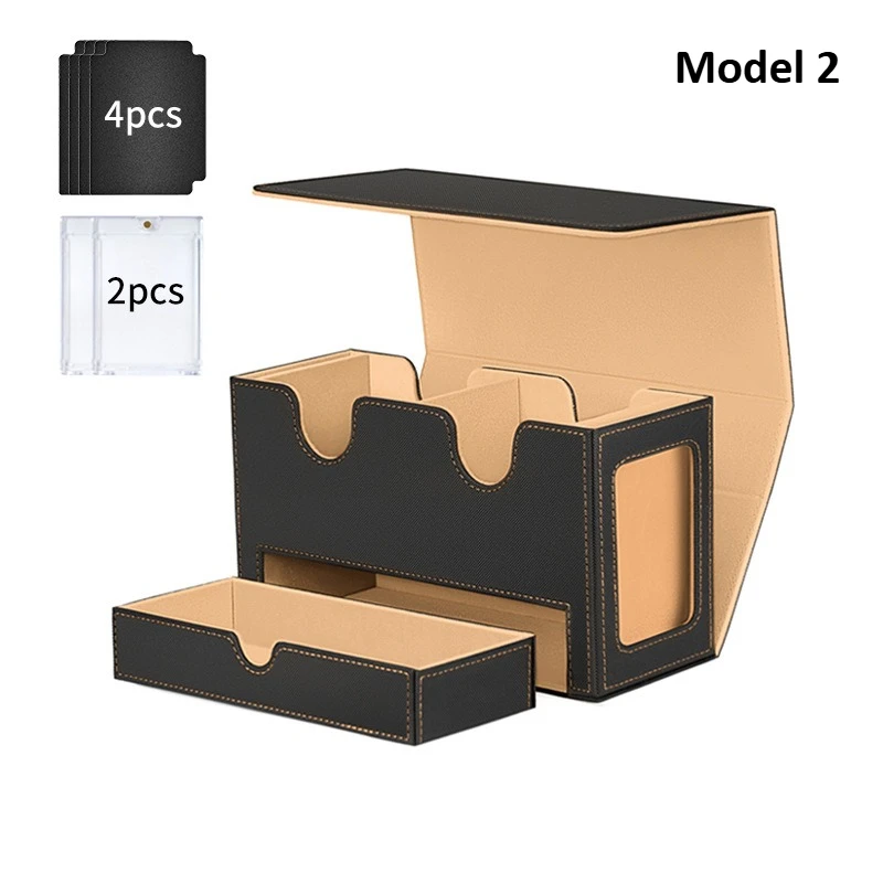 3in1 Deck Box Sportkaart Opbergdoos Past op 200+ Single Sleeved Card Deck Case voor MTG TCG CCG Kaarten met 4 Verdelers 2 Topladers